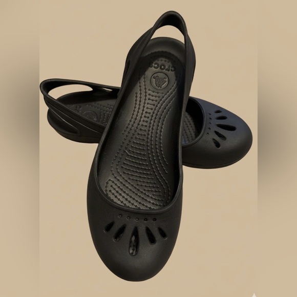 Crocs Black Kadee Slingback Flats Women’s Size 7 | Lightweight Comfort Shoes - Picture 1 of 3